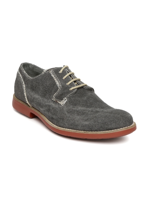 Ruosh Casual Men Charcoal Grey Leather Boots Ruosh Casual Men Charcoal Grey Leather Boots